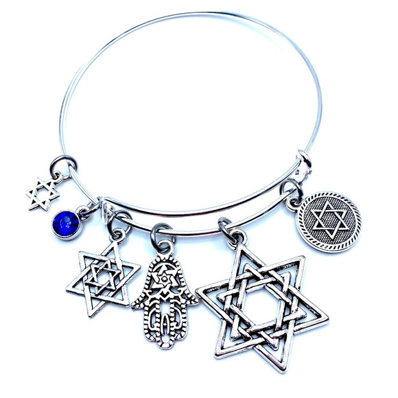 Star Of David Bracelet Bangle Charm Jewish Judaism - Picture 1 of 4